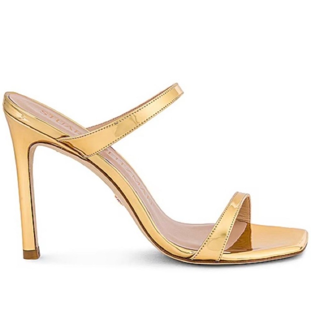 Stuart Weitzman Aleena Gold 100 Stilleto